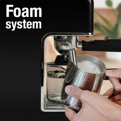 Cafetera Espresso Y Cappuccino 4 Tazas 800 W Color Negro