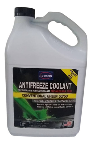 Refrigerante Rudson Antifreeze Coolant Verde 50/50 Galon Spf