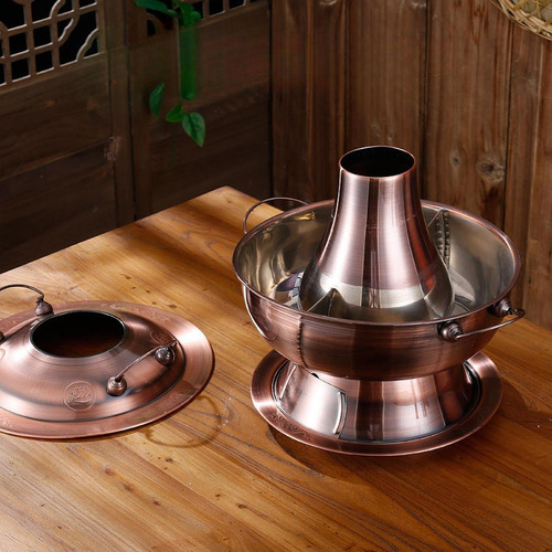 Olla De Cobre China Para Frotar, Olla División Violeta 30cm
