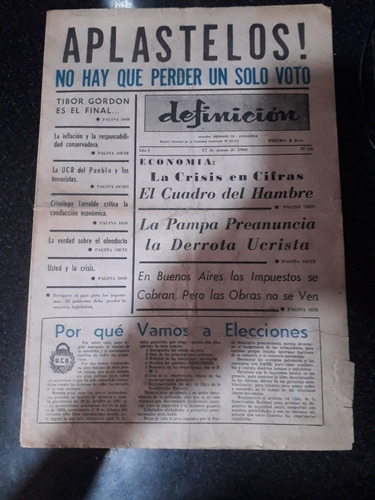 Diario Definición 17 3 1960 Ucr Avellaneda Tigre 