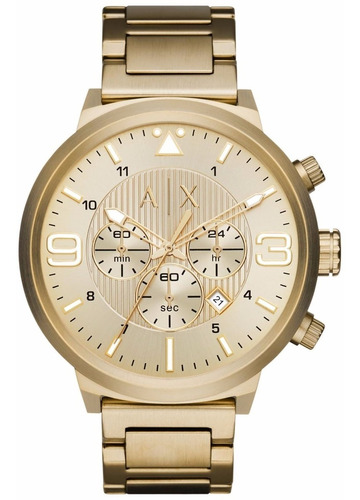Reloj Armani Exchange Ax1368 Acero Dorado Crono Para Hombre*