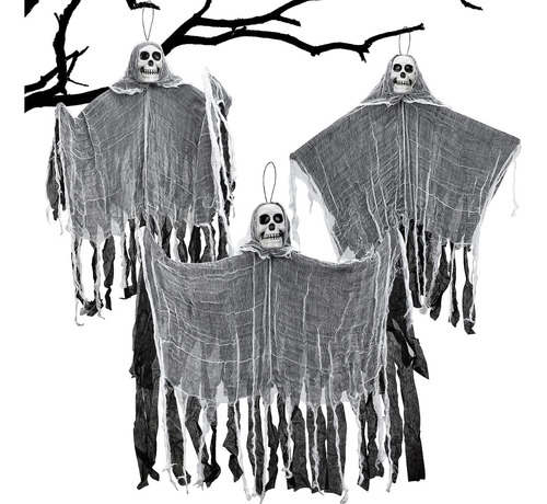 3 Piezas Decoracion De Fiesta Halloween Fantasmas Brujas