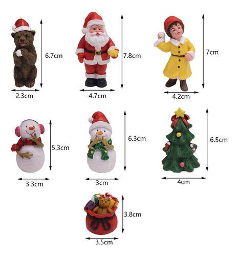 7x Adorno Navideño En Miniatura, Centro De Mesa, Comedor,