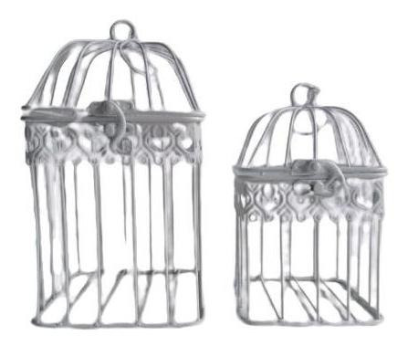 Imagen 6 de 6 de Jaulas Decorativas Cuadradas Vintage Set X2