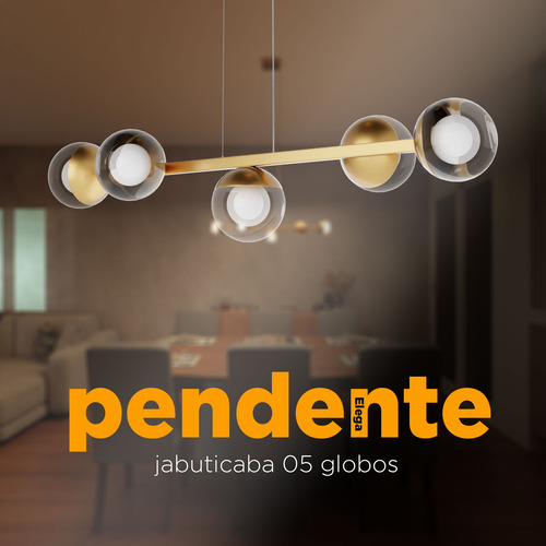 Pendente Lustre Jabuticaba 5 Globos Especial 1,5m Fio Bivolt
