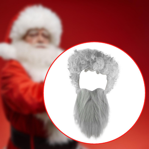 Conjunto De Barba Y Cabello, Accesorios Para Disfraz De Gris