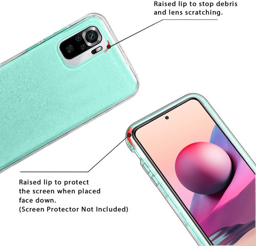 Kit Mica Cristal + Funda Xiaomi Rigida Tres Piezas Mujer Color Azul Claro Modelo De La Funda Poco M3 Pro 5g