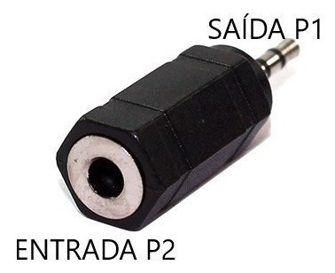 10 Adaptador Plug Entrada P2 Saida P1 Stereo Mp3 Mp4 Fone