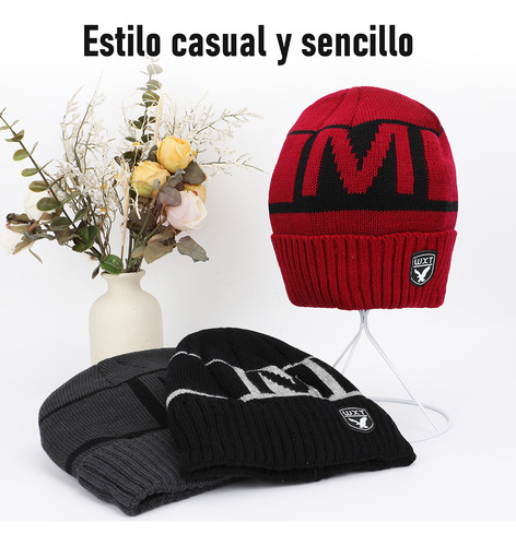 Gorro De Punto Cálido De Invierno Para Mujer + Bufanda 2ps