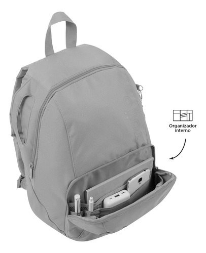 Mochila Resistente A La Abrasión Gammatto Totto Color Gris Diseño de la tela Poliéster
