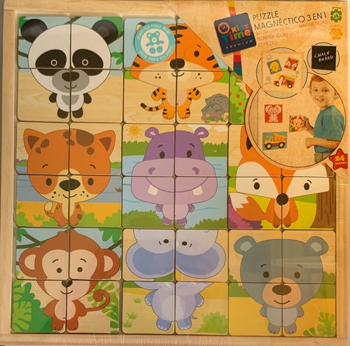 Kidz Time 3 En 1 Puzzle Magnetico Y Pizarra Con 2 Lados