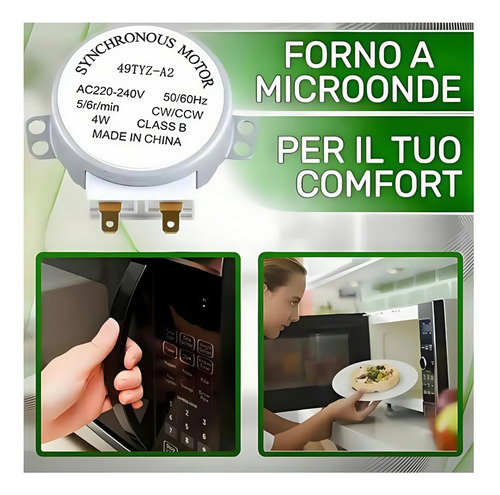 Motor Giratorio Microondas 5/6 Rpm 4w 220v Universal