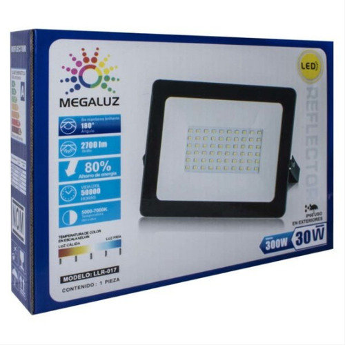 Reflector Led 20 Watts Smd Slim, Ip 66 Megaluz R12w20m01