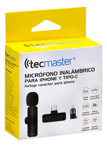 Micrófono Inalámbrico Para iPhone iPad Y Android Tecmaster