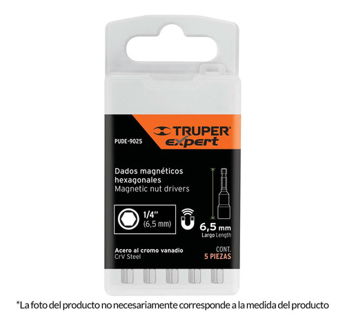 Dados Magneticos 7/16'' Largo 2-1/2'' 5pz Truper 12943