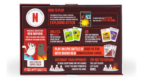 Juego De Cartas Exploding Kittens Good Vs. Evil Con 55 Carta