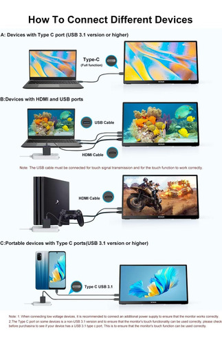 Monitor Portátil Wckun Touchcreen 15.6 Pulgadas 1080p Fhd Me