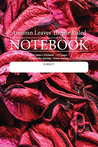 Autumn Leaves Theme Ruled Notebook Perfect For Students, Wri