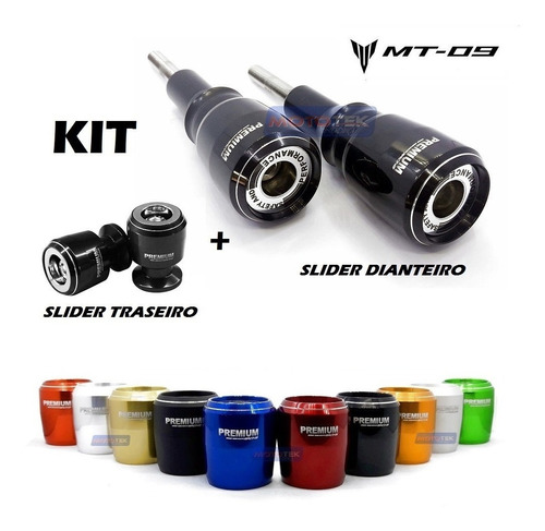 Kit Premium Slider Dianteiro E Traseiro Yamaha Mt09 Mt 09 