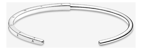 Pulsera Rígida Pandora Signature I-d Abierta Plata 17.5 Cm