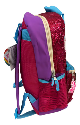 Mochila Jojo Back Pack Primaria Color Rosa Fiucha Diseño De La Tela Brillante