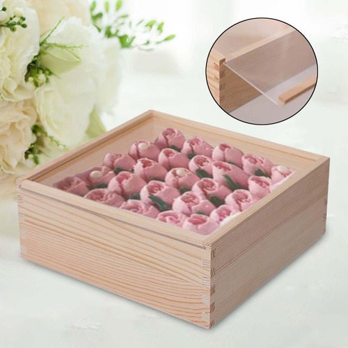 Caja De Madera Para Almacenamiento De Joyas, 20cmx20cmx8cm