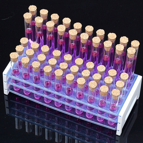 50 Tubos De Ensayo De Plástico De 20 Ml Con Tapones De Corch