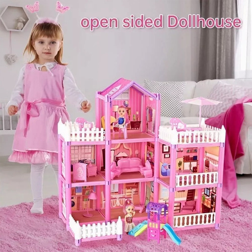 Casita Casa De Muñecas Con Muebles Castillo De Princesa Diy