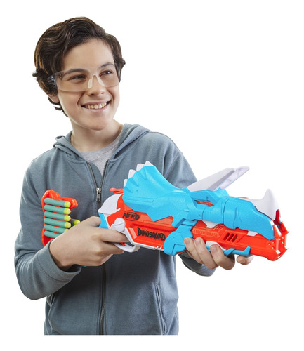 Dart Blaster Nerf Dinosquad Tricera-blast Com 12 Dardos