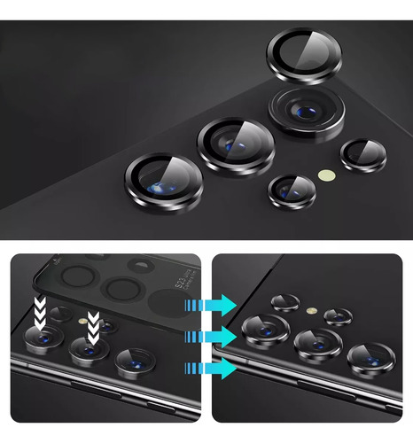 Funda Magnética S24 Ultra con Kit de protector para cámaras y pantalla Color Transparente/Negro Wohingo