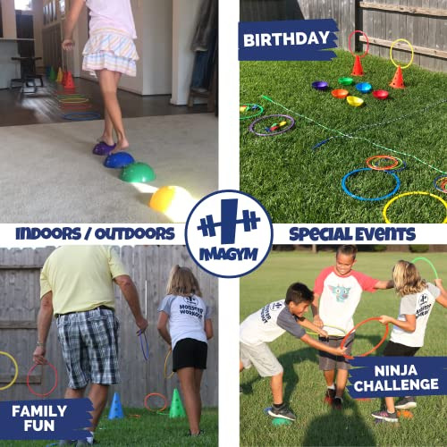 Obstacle Course Niños Ninja Warrior Ring Toss Bean Bag...