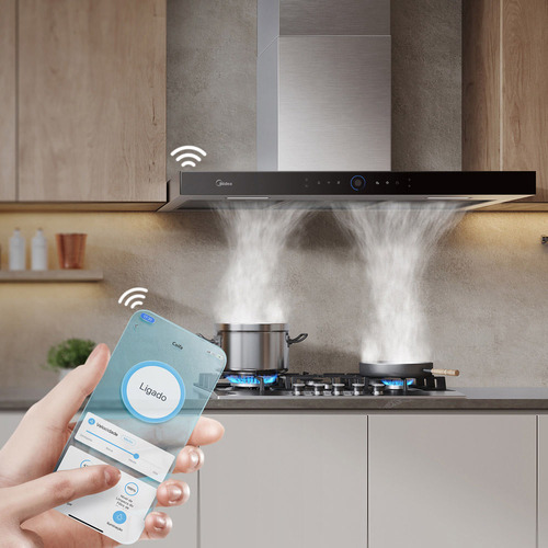 Coifa De Parede 60cm Smart Pro Touch Midea Cor Prateado 220V