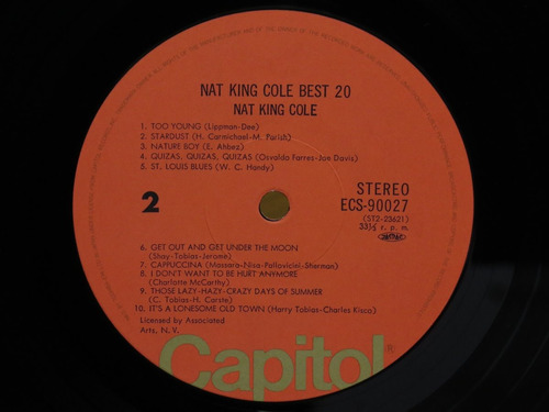 Nat King Cole - Best 20 - Vinilo Lp Ed. Japan + Obi 1975