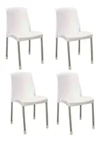 Comprar Sillas Plasticas Reforzadas Apilables Galana Malba Pack 4 Ct