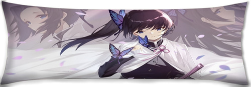 Cojin Almohada Larga Shinobu Mariposa Espada Cara 35x100cm