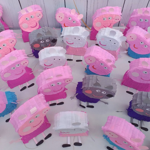 Mini Piñatas Peppa Y Sus Amigos X 10 Unidades