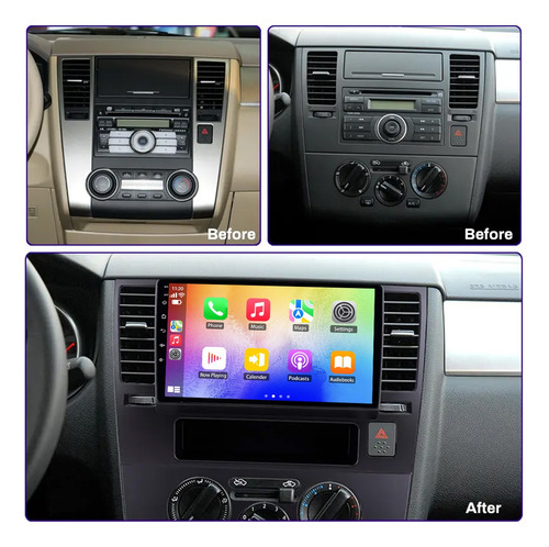 Auto Estéreo 8+128g Para Nissan Tiida 2006-2011 Carplay Gps Nissan Tiida 2006-2011
