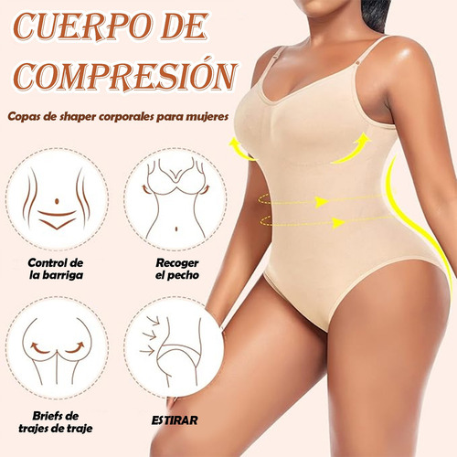 Bodysuit Shapewear Body Para Mujer Con Control De Barriga Nude Xxl