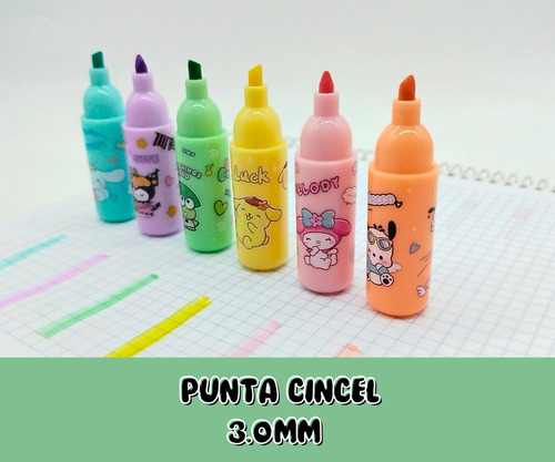 6 Marcatextos Resaltador Paquete Con 6 Colores