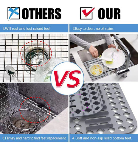 Tapete Protector De Fregadero De Cocina, 1 Paquete, Rejilla