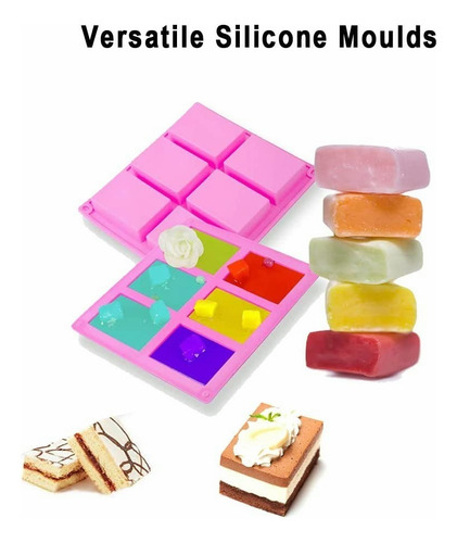Molde Rectangular Silicon Jabon Artesanal Pan Chocolate 3pcs
