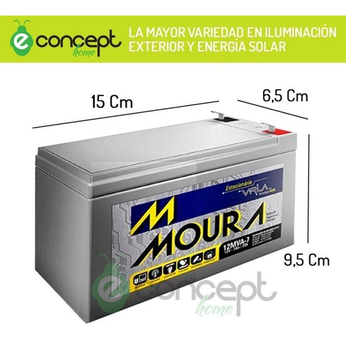 Imagen 2 de 10 de Batería Moura 7 Amper Gel 12mva-7/20hs Agm