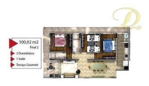 Imagem 12 de 13 de Apartamento Com 3 Dormitórios À Venda, 100 M² Por R$ 349.000,00 - Aviação - Praia Grande/sp - Ap3160