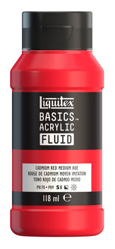Tinta Acrílica Liquitex Basics Fluid 118ml Cadmium Red Hue