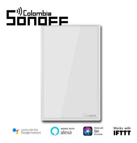 Domótica Interruptor Táctil Doble Sonoff T2us