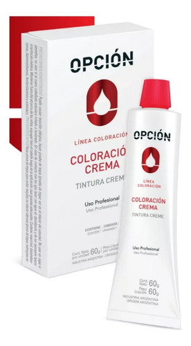 Tintura Crema Profesional De Cabellos Opcion Coloracion 60g Tono 8.0 Rubio Claro Calido