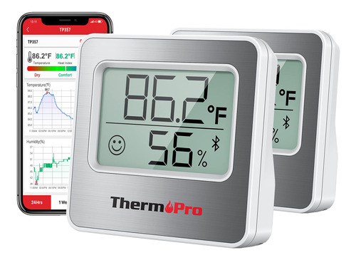 Thermopro Tp357 - Termometro Higrometro Bluetooth De 260 Pie