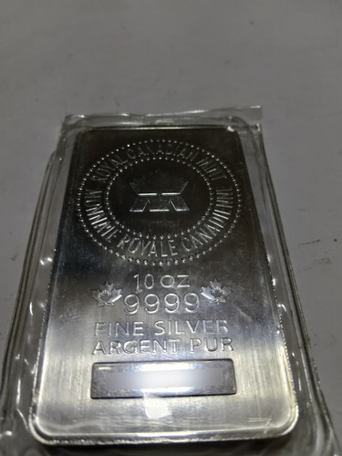 Lingote 10 Onza Plata Ley 999 (Usado)