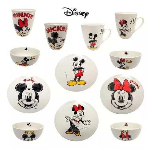 Vajilla de Porcelana Disney Mickey y Minnie Mouse #viral #ventas #mic