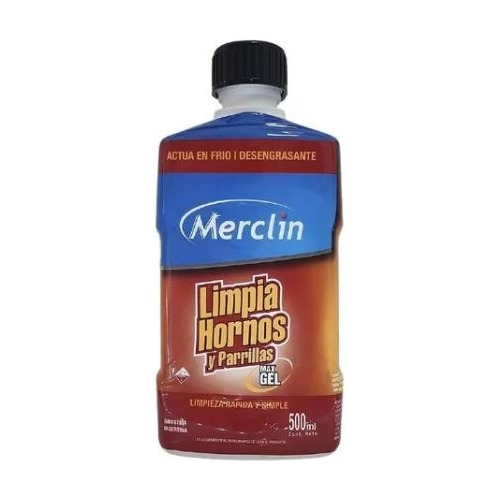 Limpia Hornos Parrillas Desengrasante Max Gel Merclin ×500cc
